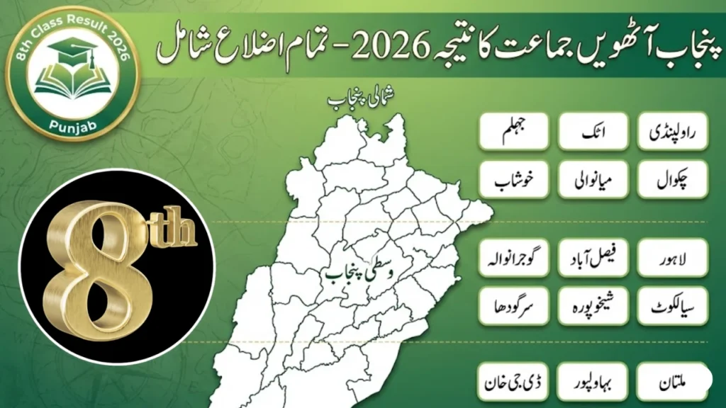 Punjab 8th Class Result 2026 – District Coverage