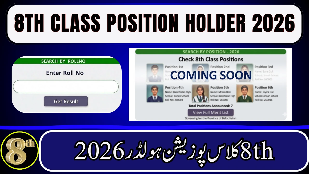 8th Class Position Holder 2026 All Boards